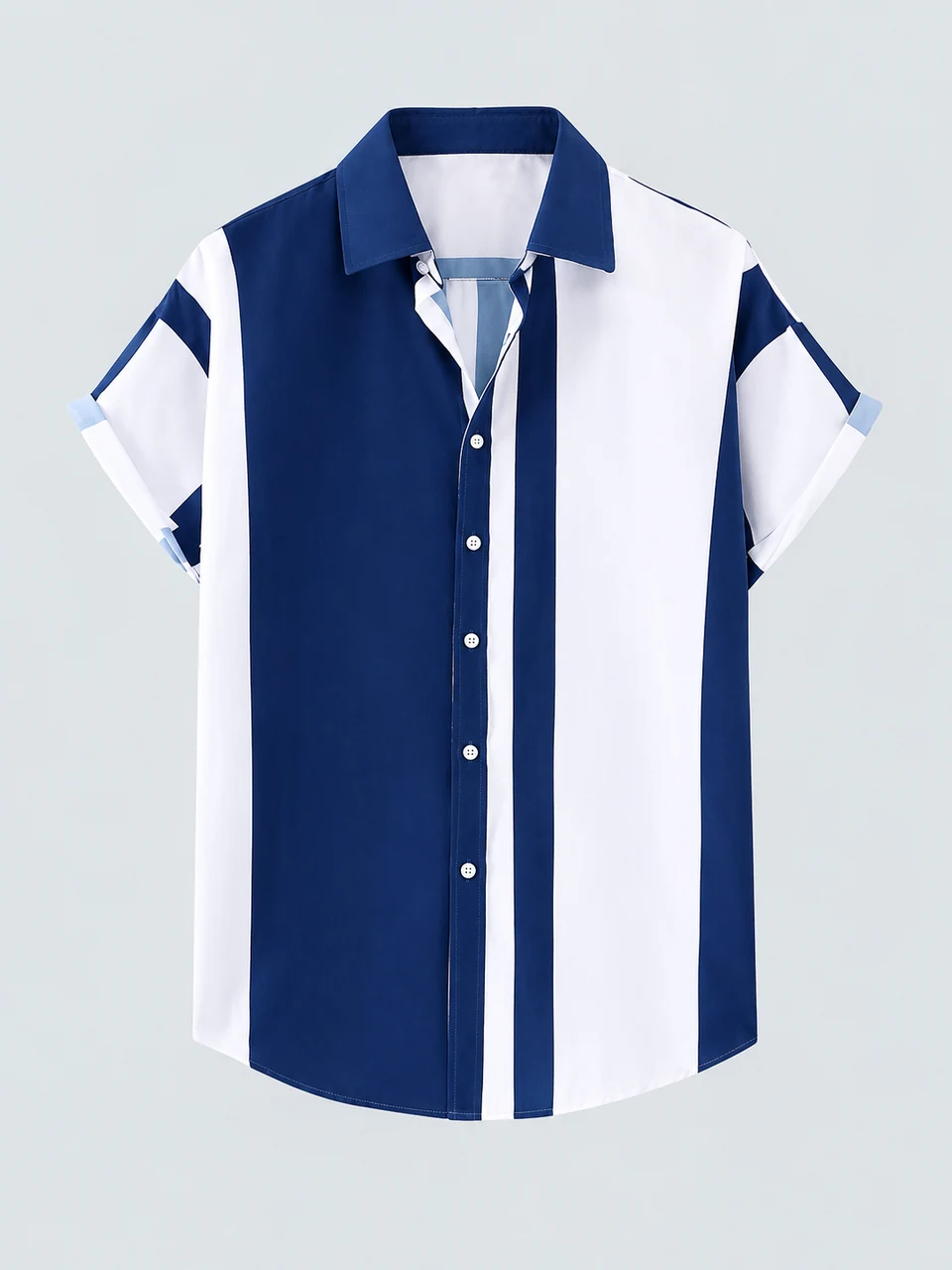 Drew Shirt — Navy Colorblock — Product photograph