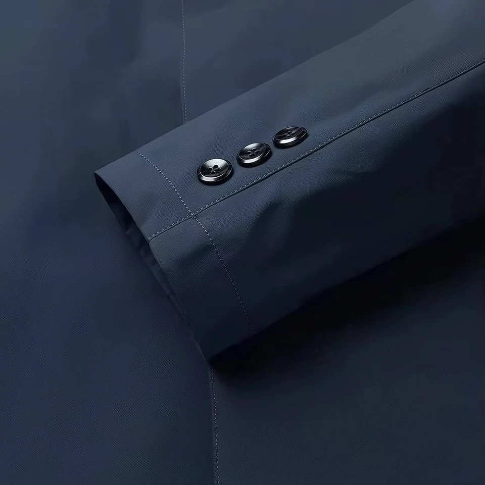 Nolan Jacket — Navy Blue — Cuff detail