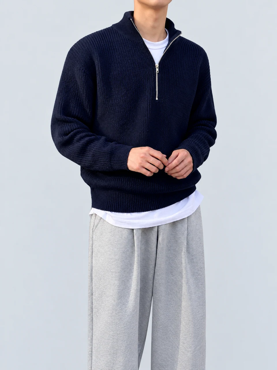 Theo Sweater — Navy Blue — Product photograph