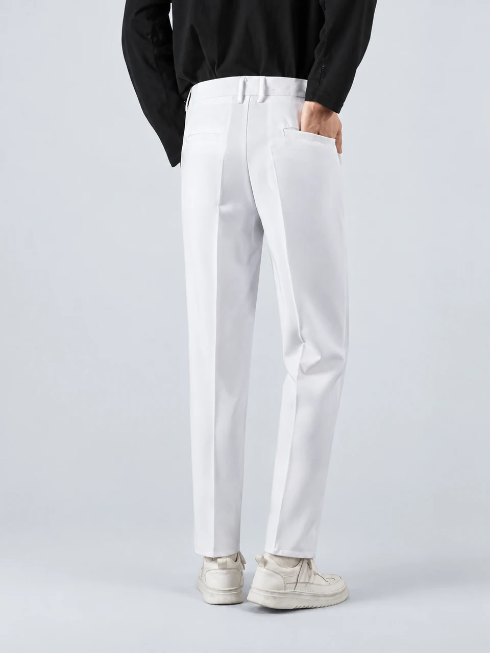 Theo Trousers — White — Worn back