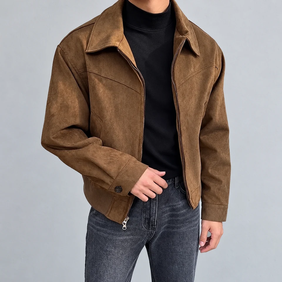 Owen Zip Jacket — Brown — Standing front