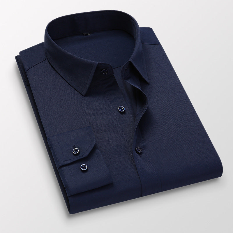 Jude Shirt in navy, with the collar and buttons visible